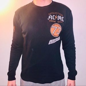 Affliction Blue American Customs Thermal Shirt